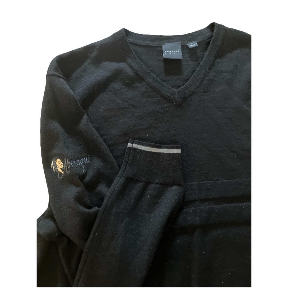 Abenaqui Country Club Dunning Mens Sweater Shirt XL Black‎ Merino Wool